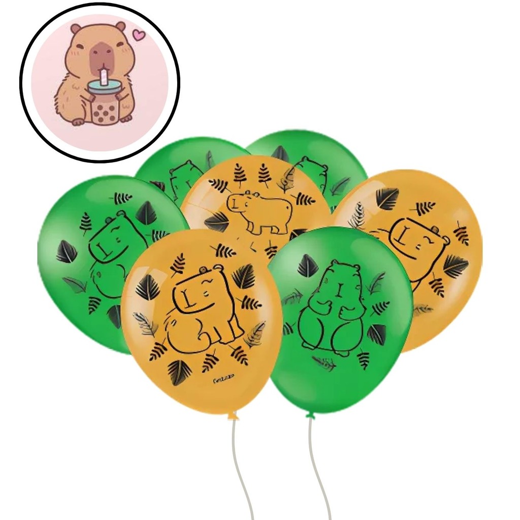 25~100 BALÃO BEXIGA FESTA CAPIVARA N°9 FESTCOLOR em Oferta na Shopee