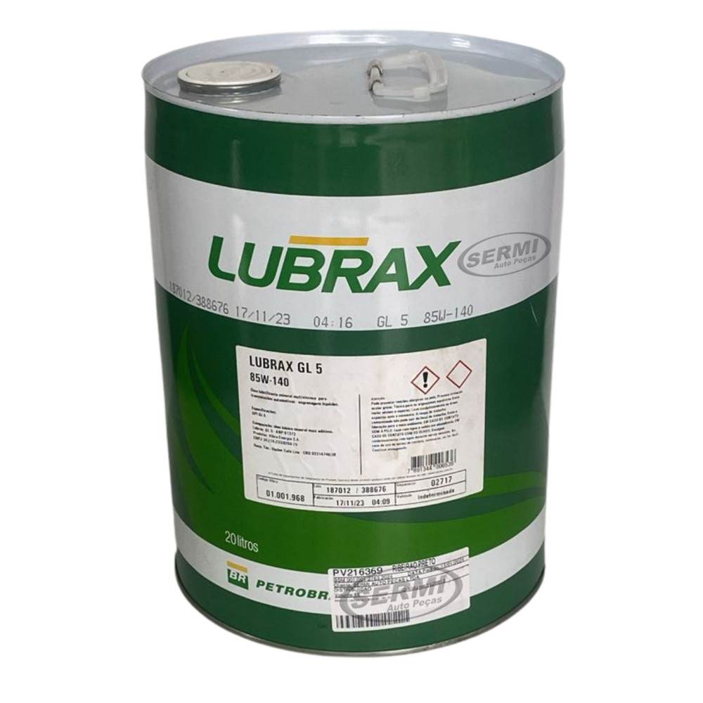 OLEO 85W-140 CAMBIO DIFERENCIAL LUBRAX TRM 5 GL-5 BALDE 20 Litros Caminhao Onibus Maquina Agricola Engrenagens eixos redutores