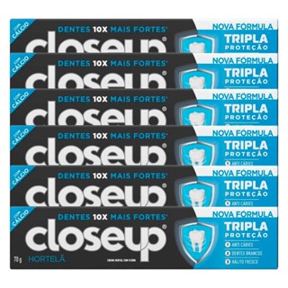 Kit Creme Dental Close Up Triple Hortelã 70g - 6 Unidades