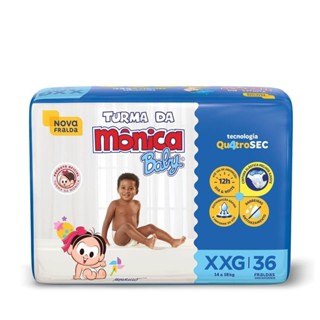 Fralda Turma da Mônica Baby Mega Tamanho XXG 36 Unidades