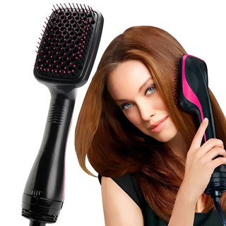 Secador de Cabelo Escova Elétrica 2 em 1 110V Escova Secadora Modeladora Alisadora Profis…