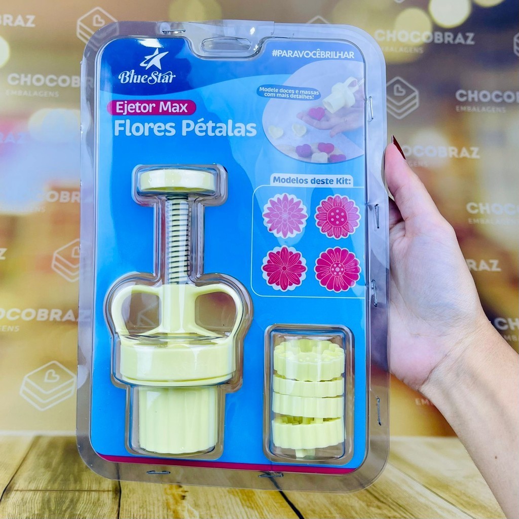 KIT EJETOR MAX FLORES PÉTALAS BLUE STAR - 1 EJETOR + 4 MARCADORES 3,5CM em Oferta na Shopee