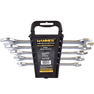 Jogo de chave fixa 8 a 17 mm cromada 5 peças Hammer