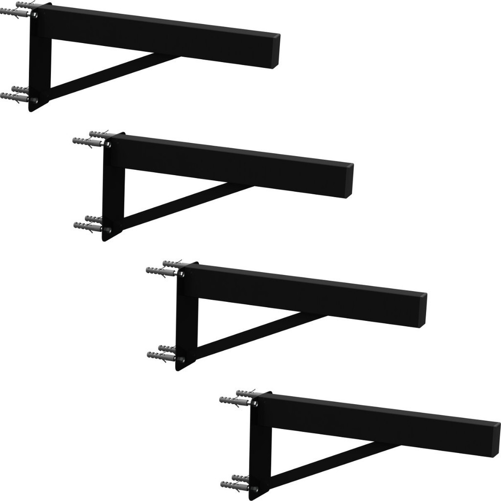 Kit 4 Suportes para Pia Cozinha Granito Parafusar Grapa Bancada Mármore 60 cm Robusto Preto