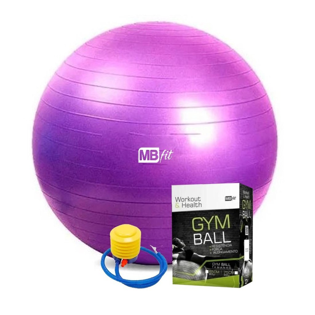 Bola De Pilates Yoga Fitball Gymball 65cm Com Bomba Mbfit