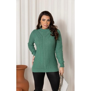 Blusa Trico Lice Feminina Manga Longa Detalhes Moda Inverno