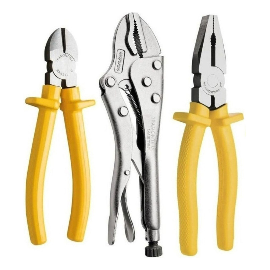 Combo 3 Alicates Tramontina Pressao + Universal + Corte em Oferta na Shopee