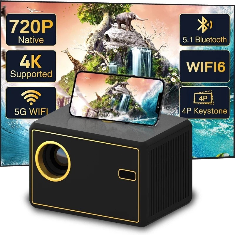Projetor   720P WIFI mini Projetor Portátil TV Home Theater Cinema HDMI Suporte Android 1080P EXU-Y7
