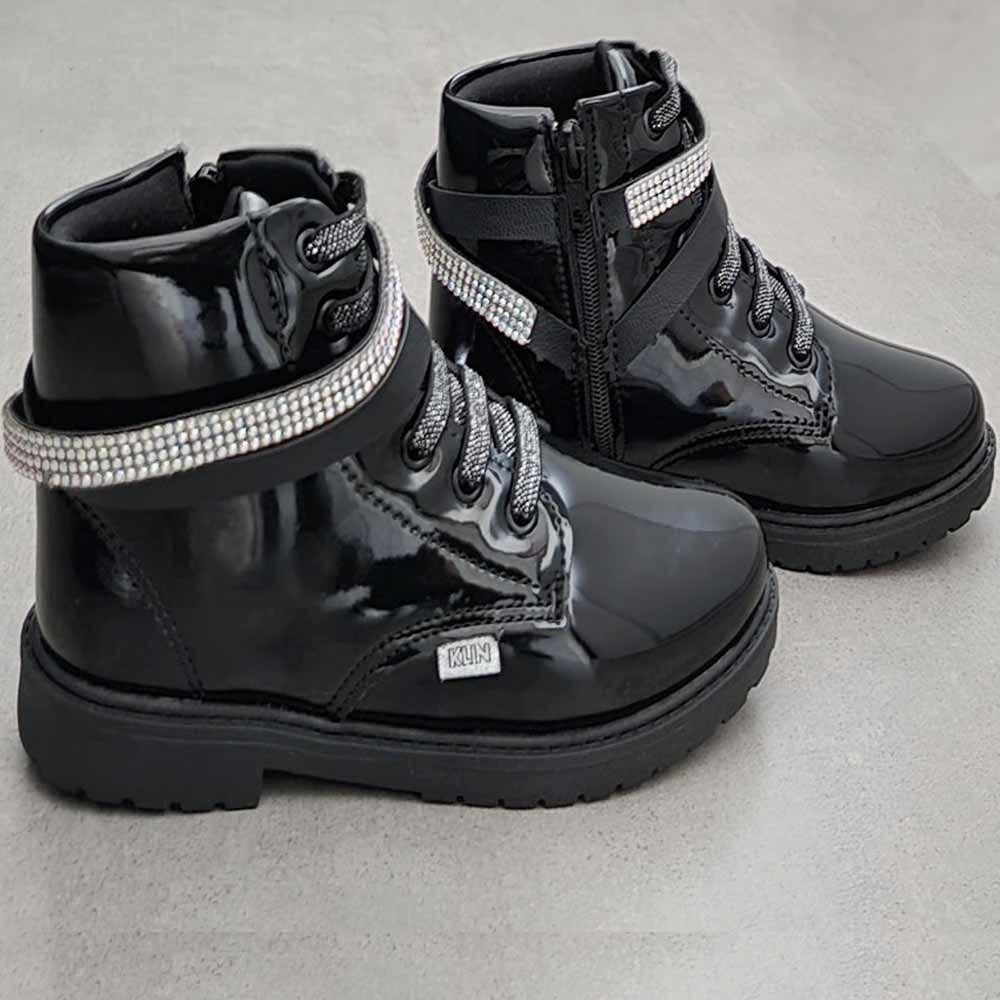 Bota Infantil Klin Rock 154 Pedrinhas Prata Preto
