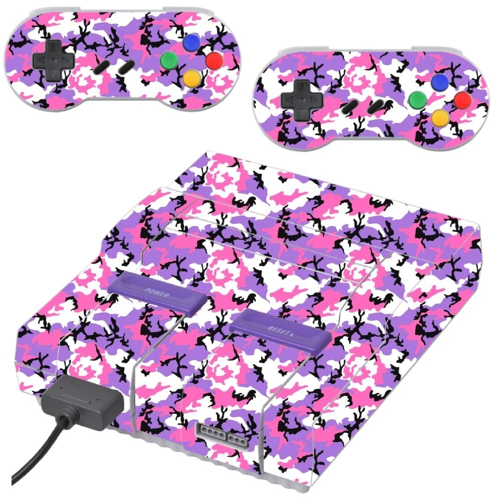 Skin Super Nintendo Adesivo Película Protetora Sticker Camo Lilac