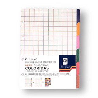 Refil Divisórias c/ Folha de Adesivos Caderno Criativo Argolado 17x24 Colorida em Oferta na Shopee