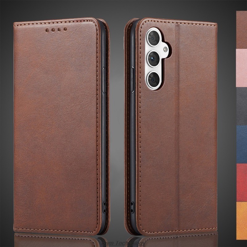 Para Samsung Galaxy A06 A16 A08 A07 A15 A14 A25 A24 A35 A55 A54 A52 A52S M54 S23 FE 4G 5G Carteira De Couro Flip Stand P