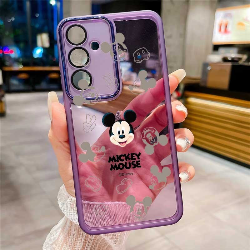 Samsung Galaxy M35 5G M 35 Funny Mickey Cartoon Frosted Edges Silicone Plated Camera Capa À Prova De Choque