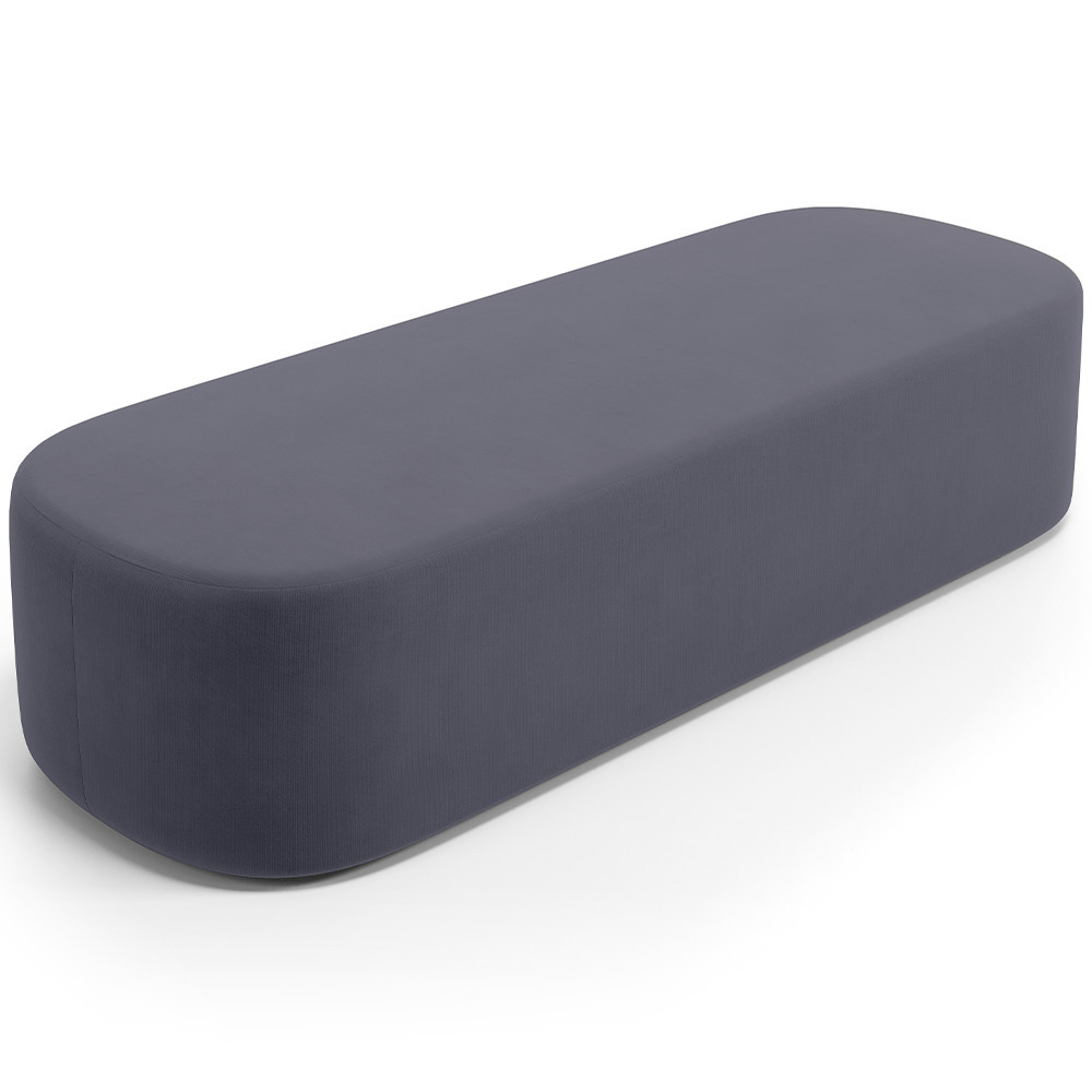 Puff Decorativo Orgânico Para Living Quarto 140cm Doha W01 Suede Cinza - Lyam Decor - Home & Living