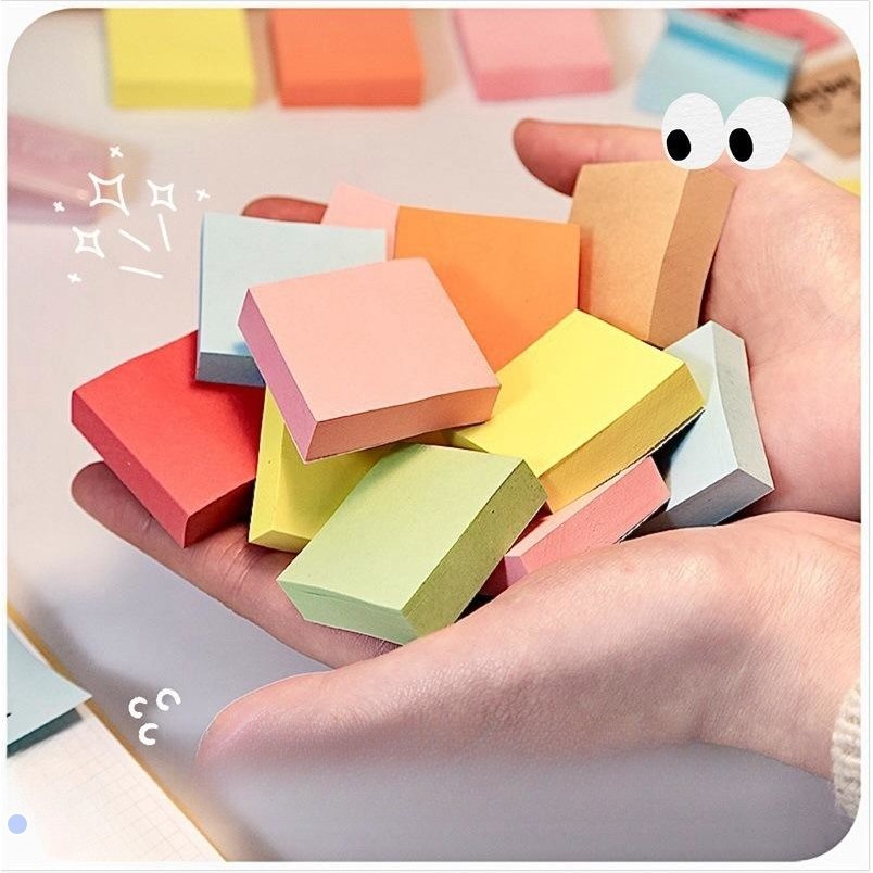 Mini Notas Adesivas Fluorescentes De 100 Páginas , Adesivos Coloridos De Conveniência Quadrados Pequenos De Índice Autoa