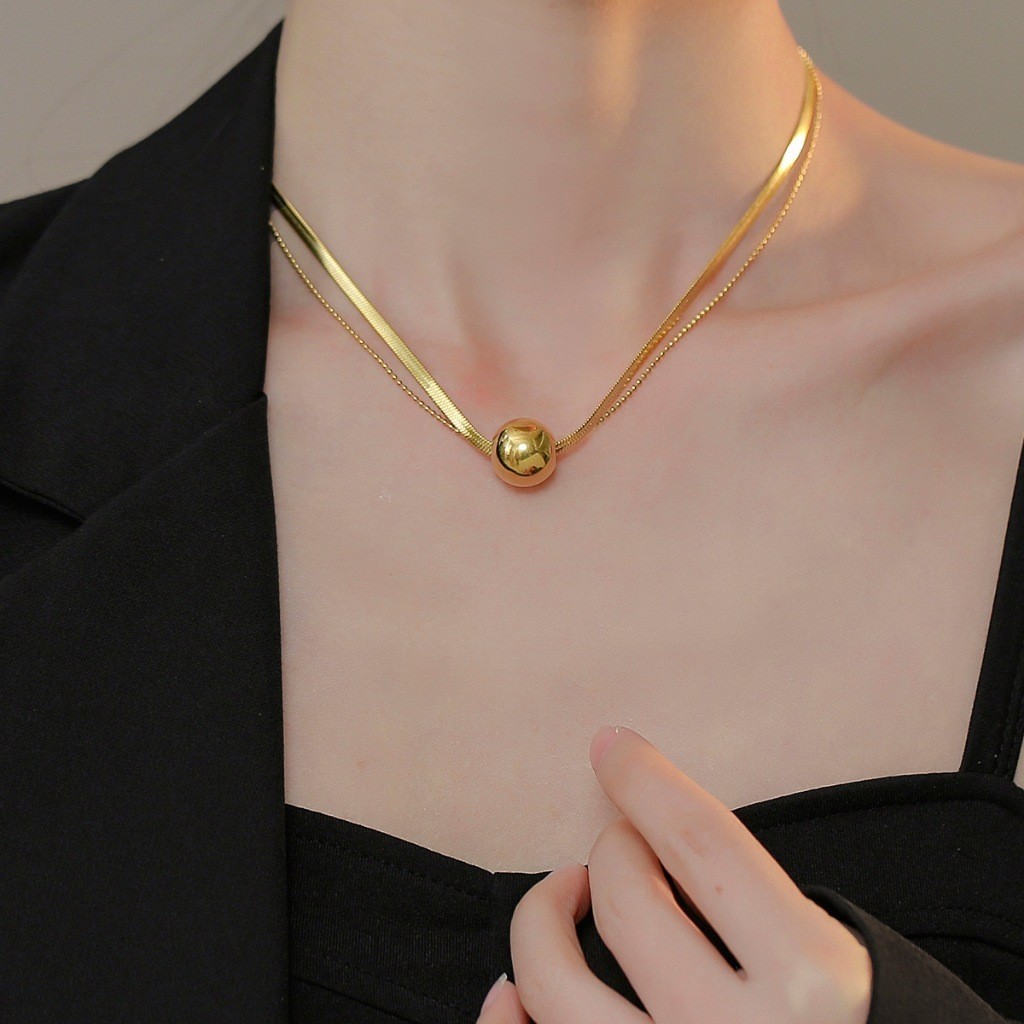 Colar Choker feminina Miçangas dourado feminino moda promoção ouro 18K e prata 925
