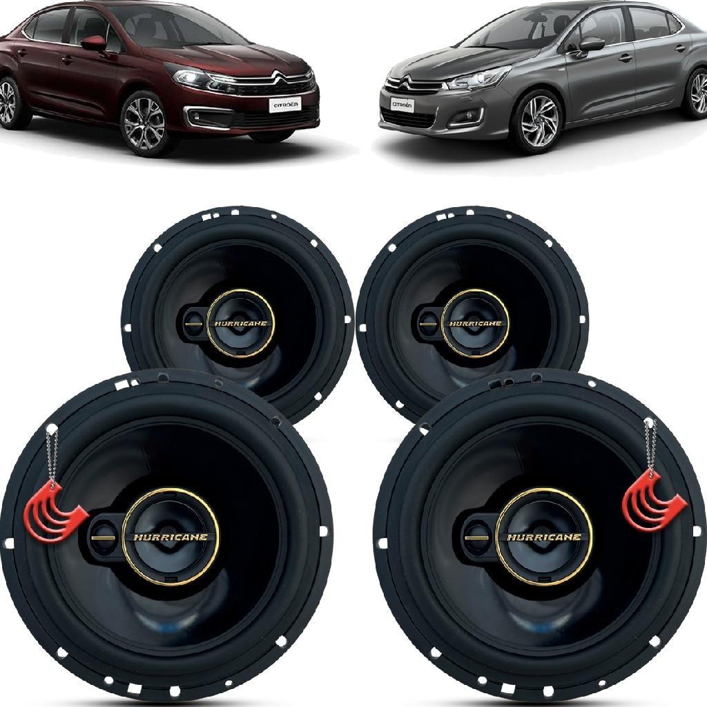 Kit Alto Falantes Dianteiros e Traseiros Citroen C4 Lounge 2014 Até 2020 - Hurricane Aurum 480w - Spare Parts and Accessories for Vehicles