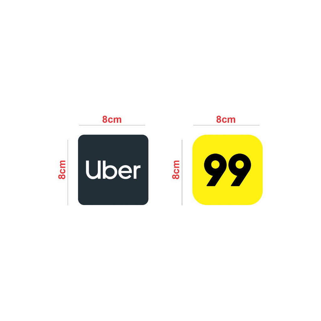 Kit Adesivos Uber e 99 Para Carro