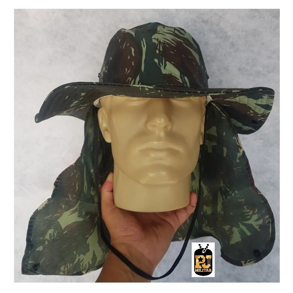 KIT 8 CHAPEUS CAMUFLADOS PESCADOR - COM ABA DE PROTEÇÃO PESCADOR