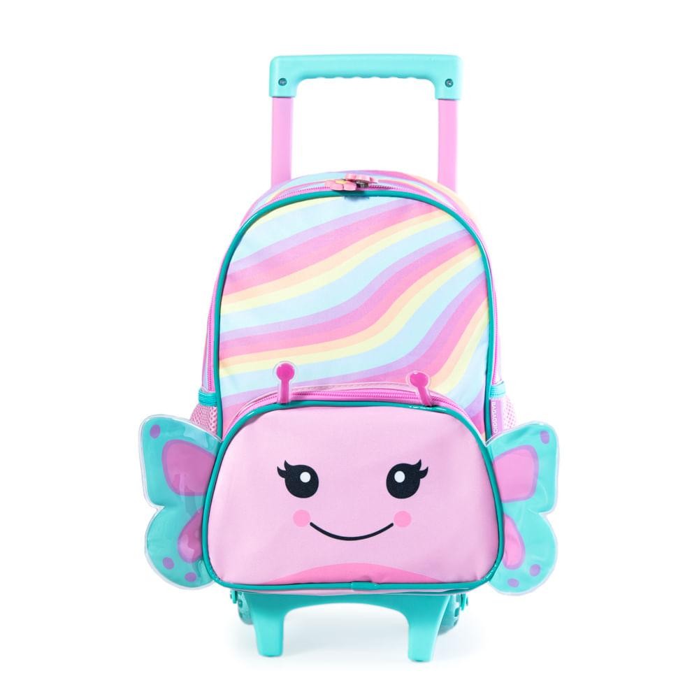 Mochila Escolar Feminina de Rodinhas Pets Borboleta - Baby & Kids Fashion
