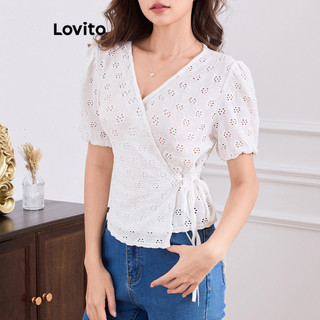 Lovito Blusa casual lisa assimétrica para mulheres L116MD239 em Oferta na Shopee