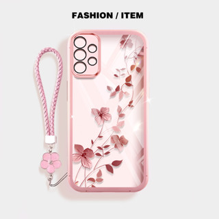 Para Samsung Galaxy A23 A32 A52 A72 4G 5G A33 A53 A73 M32 A52S 5G Flor Videira Plantas Com Pendurado Corda Anti Queda Tr em Oferta na Shopee