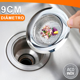 Ralo Para Pia Aço Inox Com Borda Ralinho Cuba 9CM