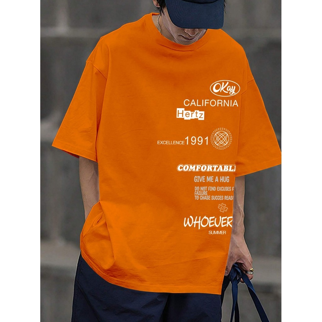 Camiseta Estilo Rua Casual Estampa T Shirt Bordada Camisa Unissex Personalizada Oversized Academia