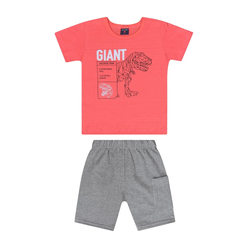 Conjunto Infantil para Menino com Camiseta e Bermuda Guloseima em Oferta na Shopee