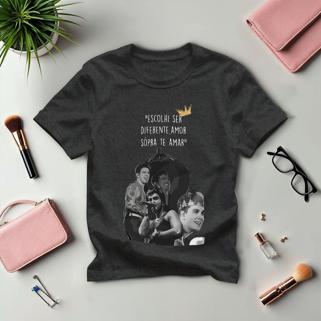 Camiseta Feminina Personalizada Luan Santana Letra Musica Escolhi Ser Diferente