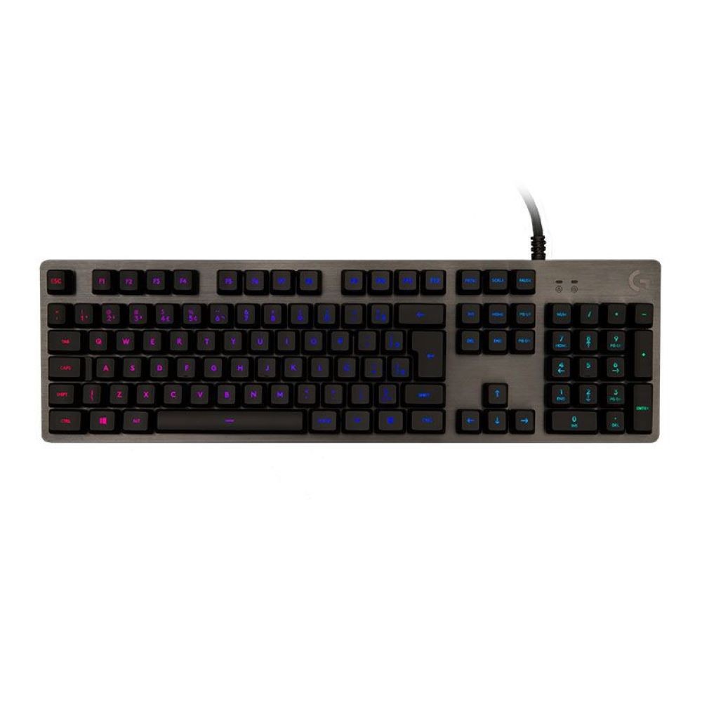 TECLADO MECANICO GAMER LOGITECH G512 RGB LIGHTSYNC CARBON SWITCH BROWN PRETO 920-009400