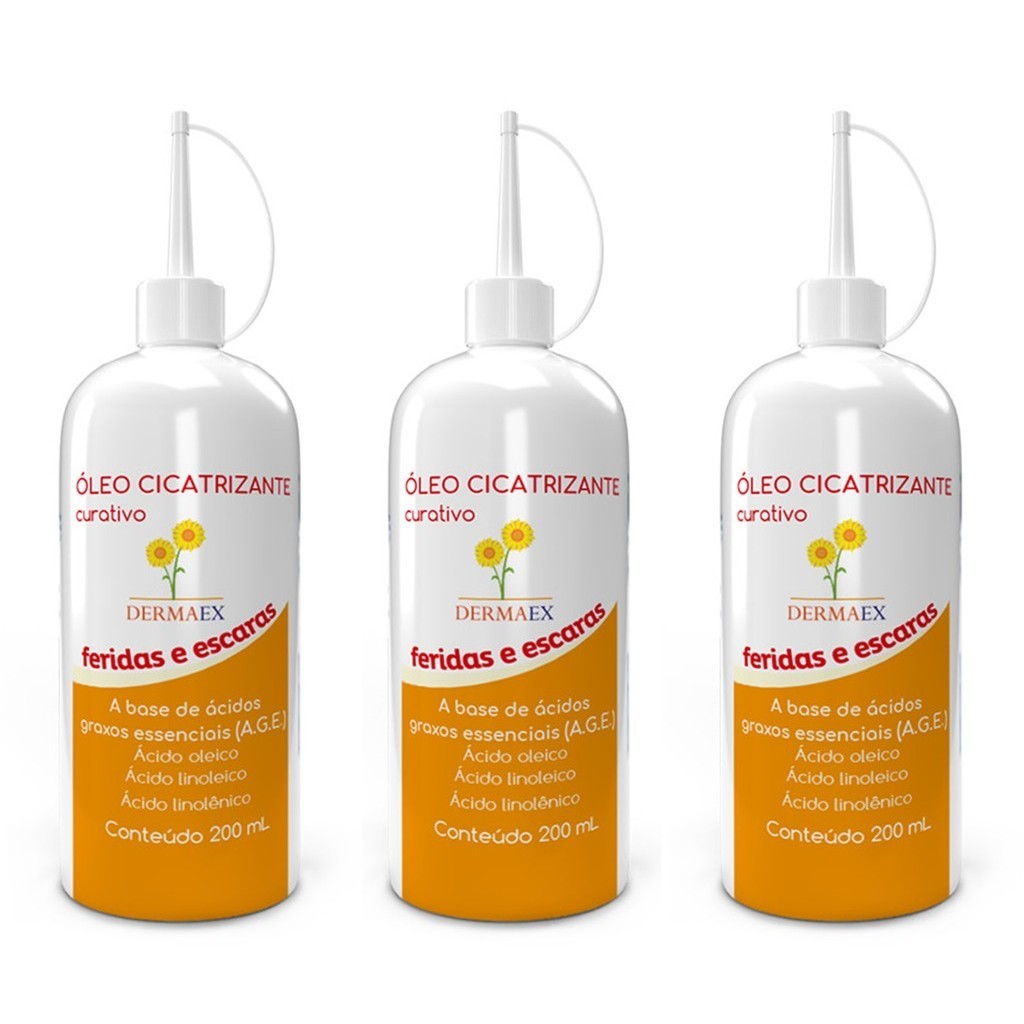 Kit 3 -  Óleo Cicatrizante De Girassol Dermaex 200ml