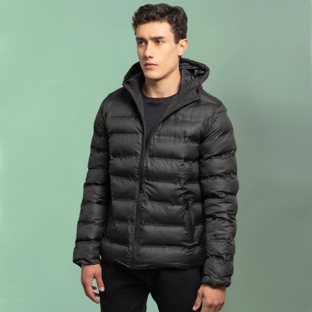 Jaqueta Puffer Bobojaco Motociclista com Ziper Capuz Removível
