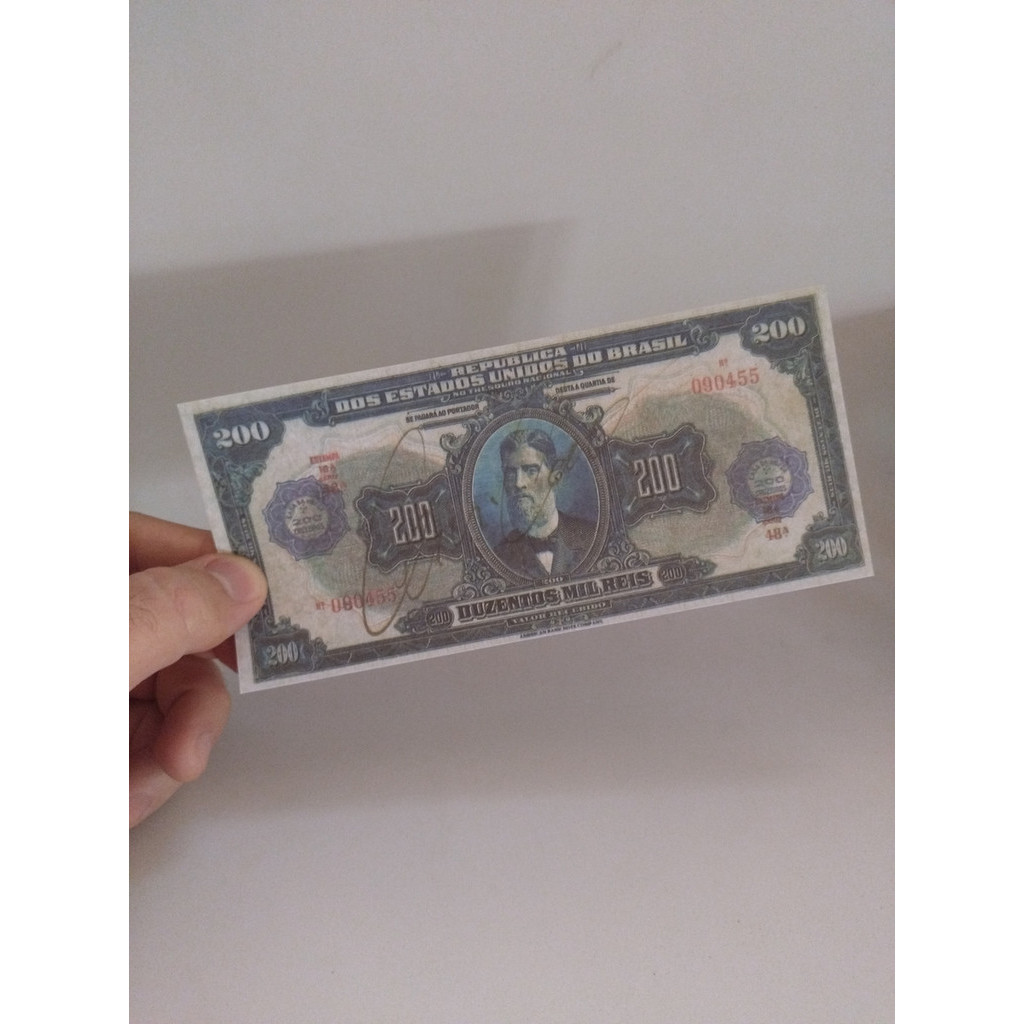 Cédula Réplica De Duzentos Mil Réis República Para Coleção