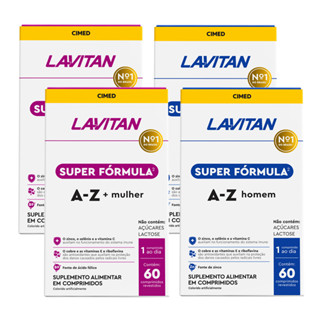 Kit com 2 Lavitan Multivitamínico Homem e 2 Lavitan Multivi