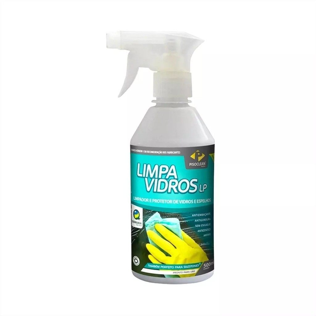 Limpa Vidros Eficiente LP Pisoclean 500 ml Espelhos e Superfícies Polidas em Geral
