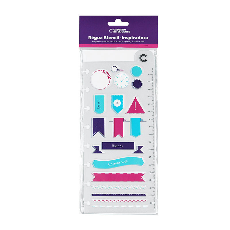 Régua Stencil 19cm CIRE0003 Caderno Inteligente
