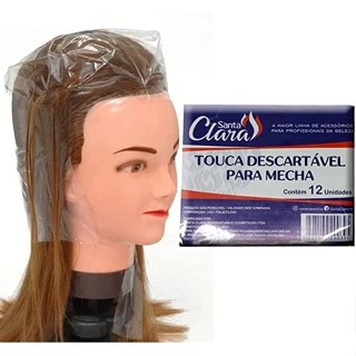 Kit Com 12 Unidades Touca Para Mechas Descartável Tinta Santa Clara em Oferta na Shopee