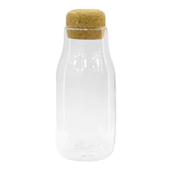 Pote de Vidro com Tampa de Rolha - 14,5x6cm - 390ml - 1 unidade - Rizzo