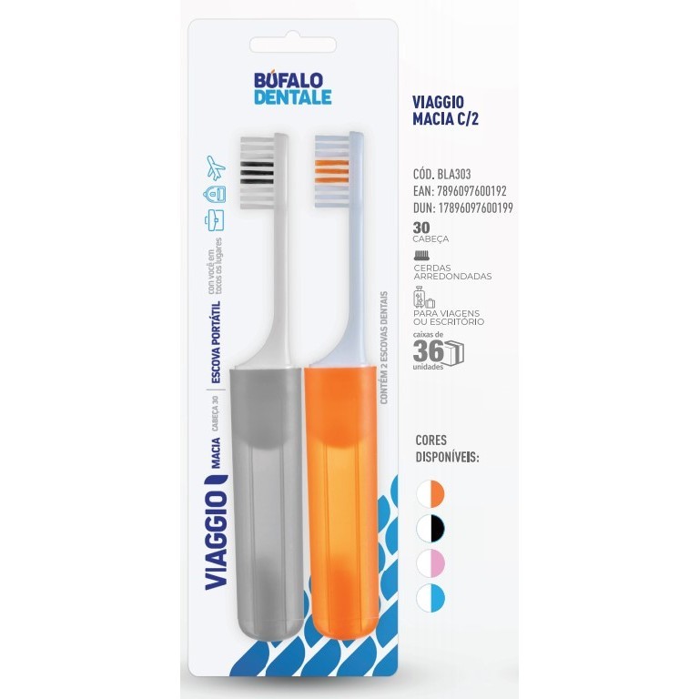 Escova Dental Viaggio Macia Com 2 Bufalo - Health