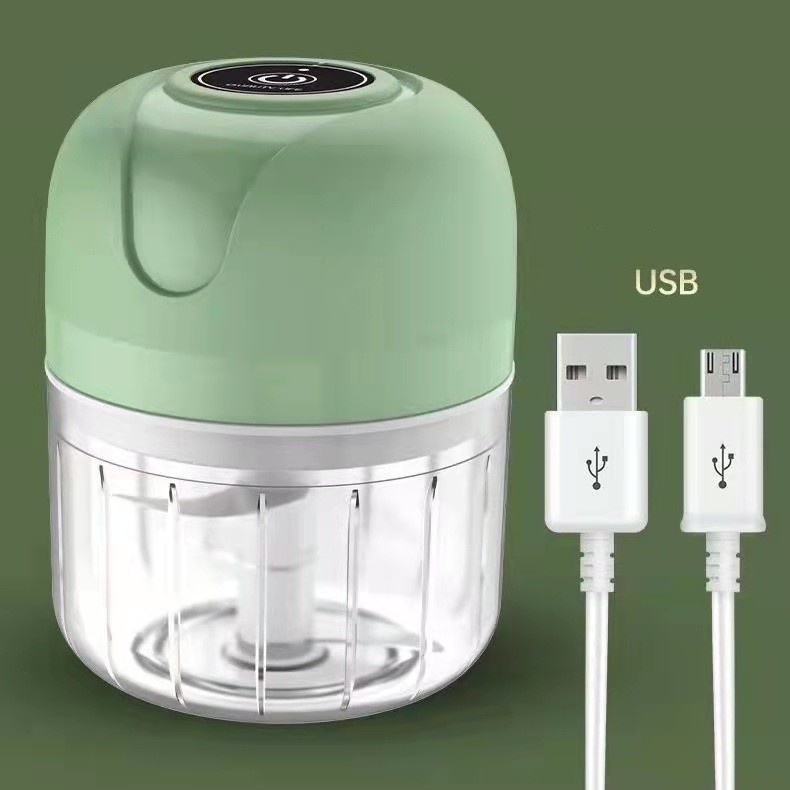 Mini Processador Elétrico de Alimentos Portátil com 3 lâminas de aço inox USB 250ml JORGE