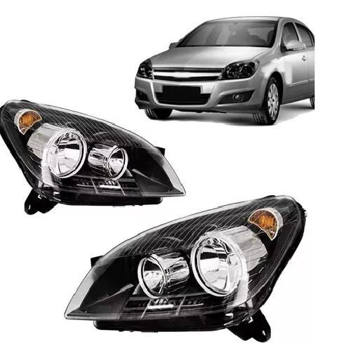 Farol Dianteiro Vectra 2006 2007 2008 Máscara Negra Manual