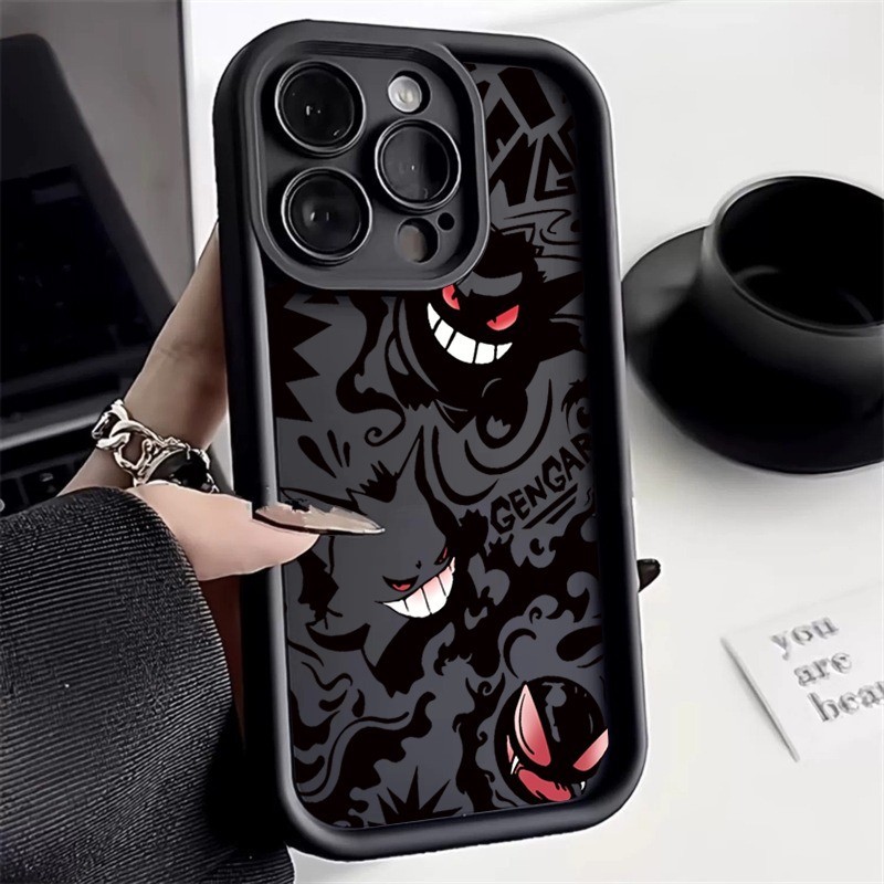 Capa De Silicone Estampa De Desenho Animado Grafite Engraçado Gengar Para Samsung Galaxy A55 A05 A35 A14 A54 A34 5G A15 A05S A25 A52S A32 A33 A53 A52 A35 A75 A23 A13 À Prova De Choque