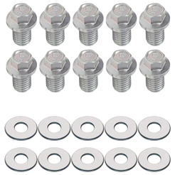 Kit 10 bujão cárter óleo CG125 CG150 CG160 YBR125 CRF250F Bros ML125 RD135 todos os modelos com arruela de alumínio