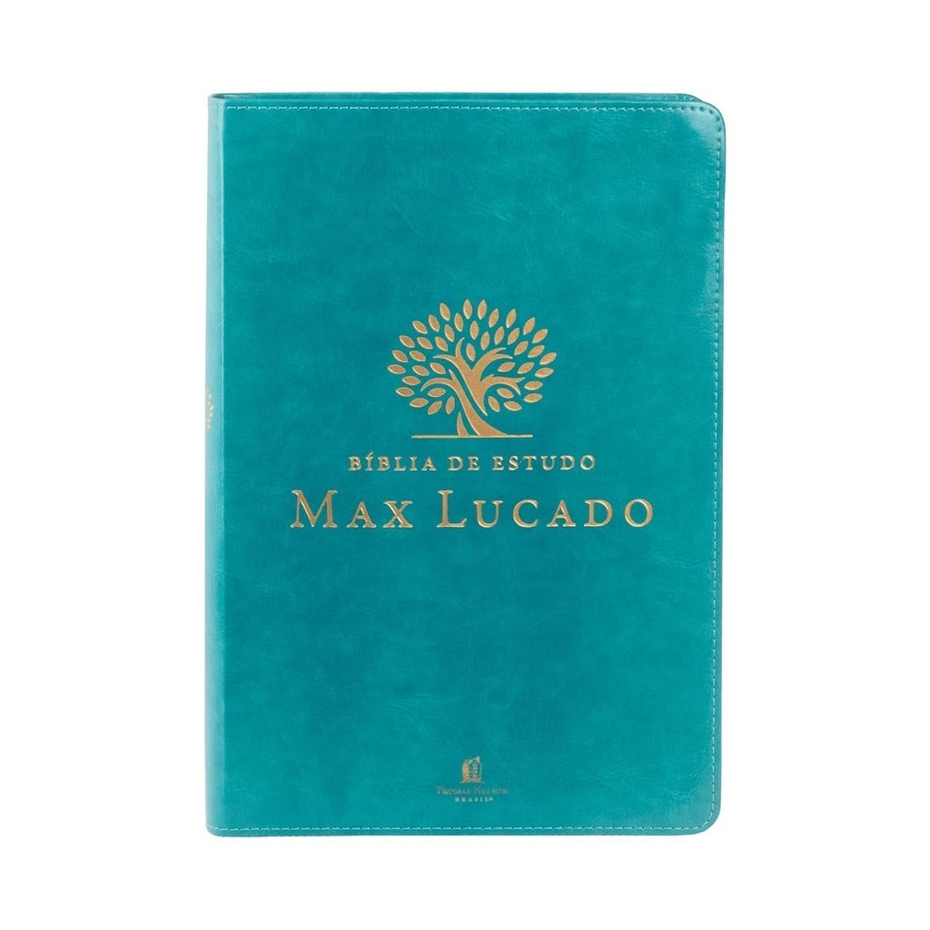 Bíblia de Estudo Max Lucado | NVI | Leitura Perfeita | Capa Luxo Verde em Oferta na Shopee