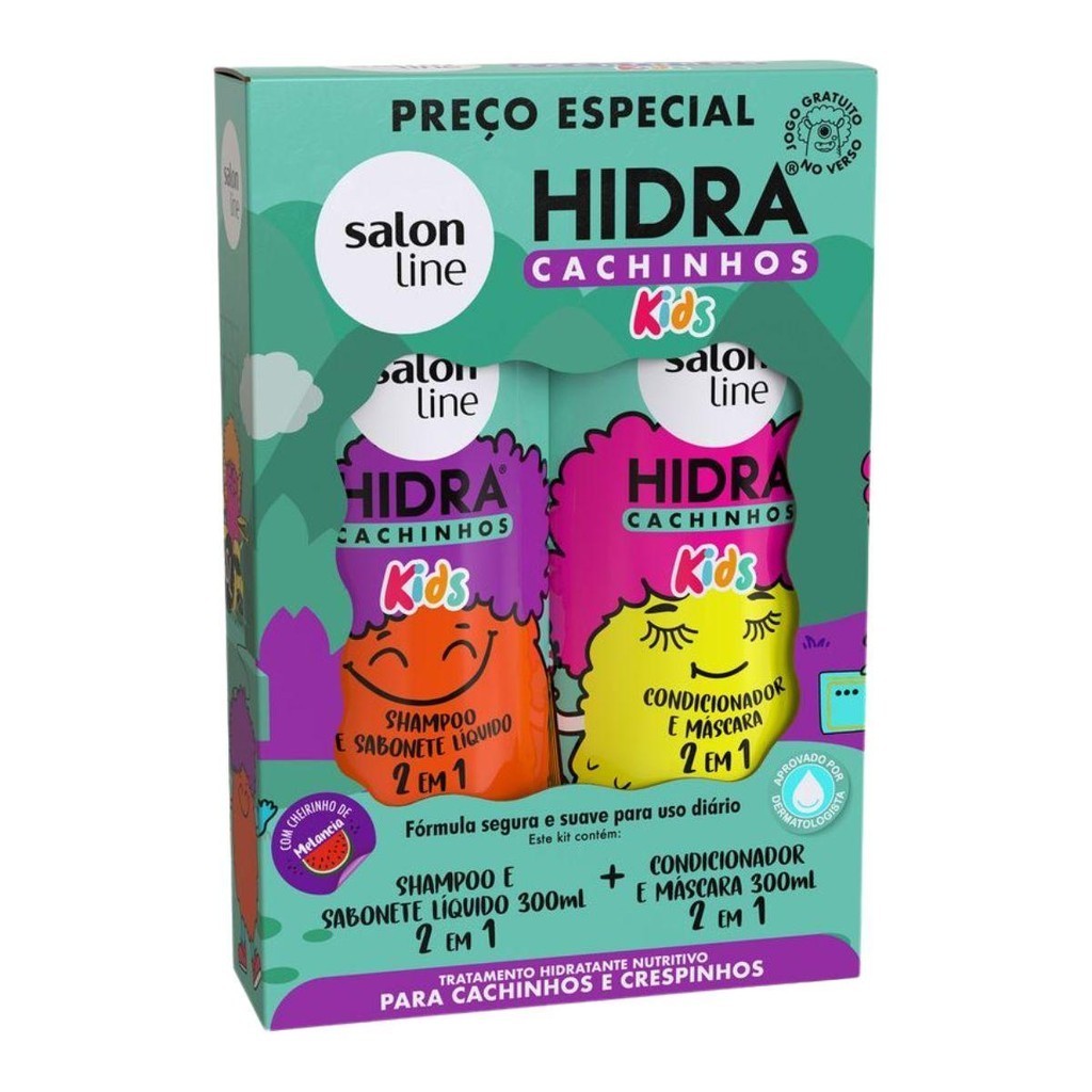 Shampoo + Condicionador Salon Line Hidra Cachinhos Kids 300ml em Oferta na Shopee
