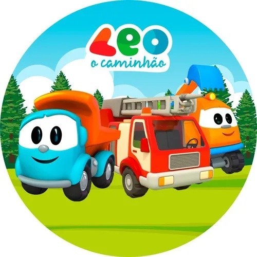 Painel Léo o Caminhão Redondo 50x50 tecido sublimado com elastico LEIA A DESCRIÇÃO em Oferta na Shopee
