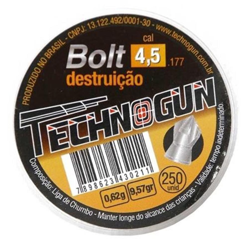 Chumbinho Bolt Destruição 4.5mm 250 Unidades - Technogun - Sports & Outdoors