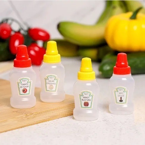 Kit 2 mini frasco para molho de tempero Marmita frasco para lancheira marmitinha Bisnaga molho