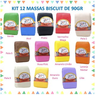Kit 12 Massas De Biscuit - Jl Artesanato 90 Gramas em Oferta na Shopee